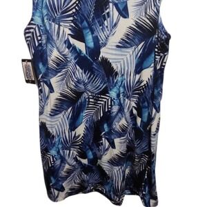 Ronnie Nicole Women's Sleeveless Blue Floral Pleated Tank dress L NWT resort $68